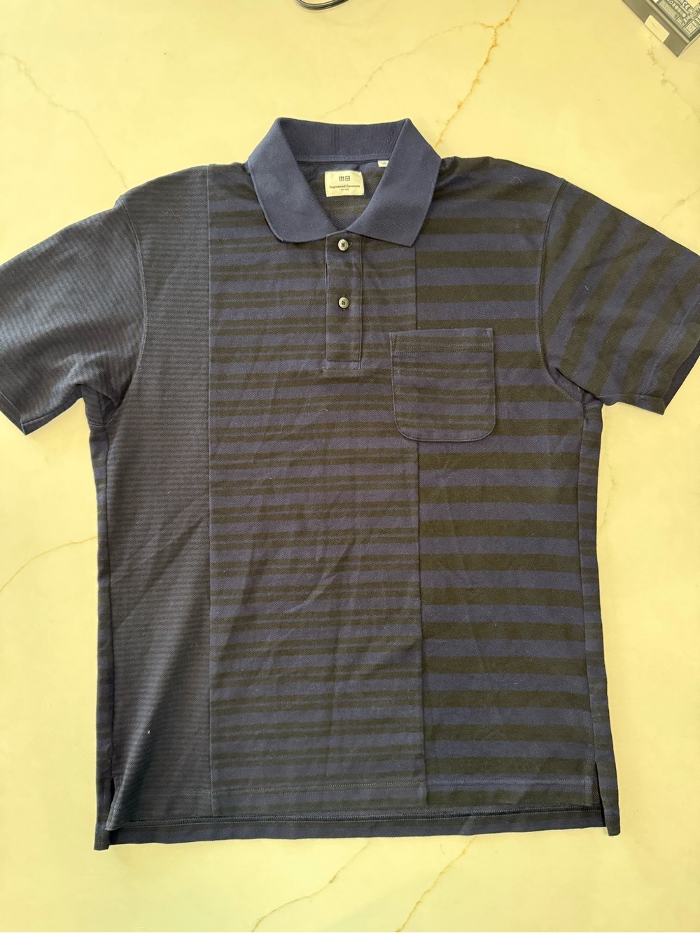 Uniqlo x Engineered Garments Patchwork Polo Men’s Medium Navy